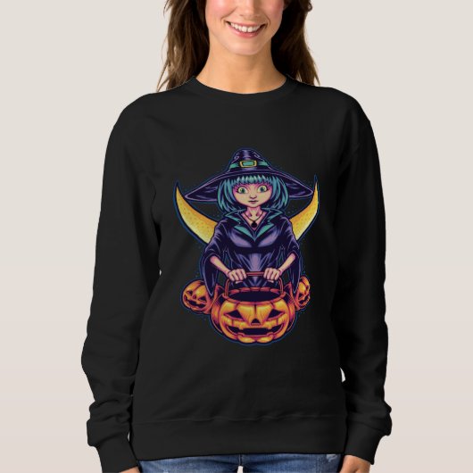 Halloween witch ghost Pumpkin Horror party Hallowe Sweatshirt (Vorderseite)