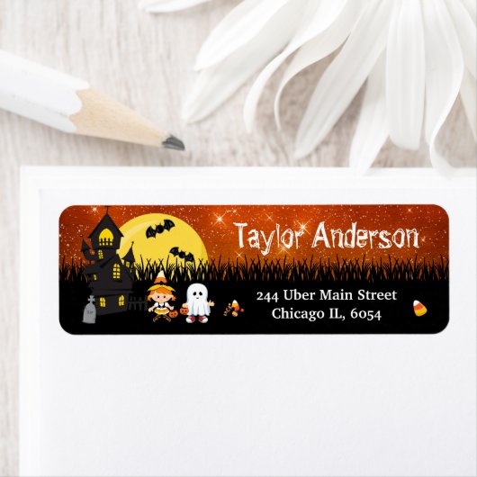 Halloween Witch Ghost Spuk House Orange (Insitu)