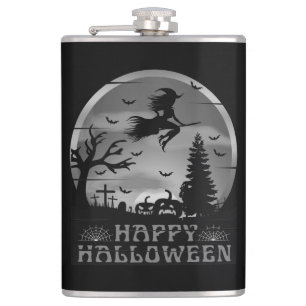 HALLOWEEN WITCH GRAVEYARD SCHWARZ UND WEISS FLACHMANN