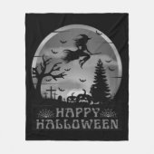 HALLOWEEN WITCH GRAVEYARD SCHWARZ UND WEISS FLEECEDECKE (Vorderseite)