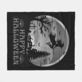 HALLOWEEN WITCH GRAVEYARD SCHWARZ UND WEISS FLEECEDECKE (Vorderseite (Horizontal))
