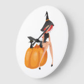 HALLOWEEN WITCH GROßE WANDUHR (Winkel)
