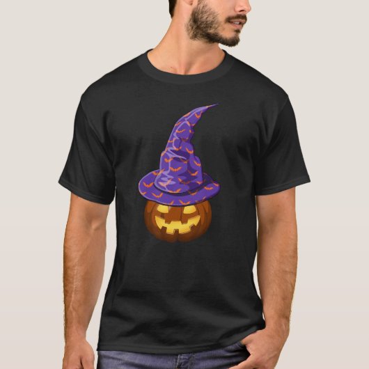 Halloween Witch Hat Pumpkin T-Shirt (Vorderseite)