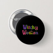 Halloween Witch Hexchy Woman Trick Leckerei Button (Vorne & Hinten)