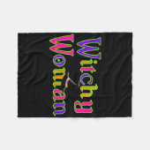 Halloween Witch Hexchy Woman Trick Leckerei Fleecedecke (Vorderseite (Horizontal))