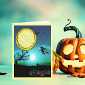 Halloween Witch, Jack o' Lanterns, Foto von Frame Karte