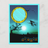 Halloween Witch, Jack o' Lanterns, Foto von Frame Postkarte (Vorderseite)