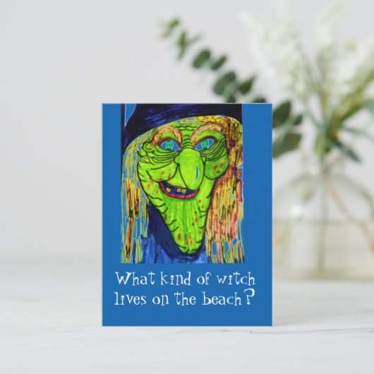 HALLOWEEN WITCH JOKE Postkarte (Stehend Vorderseite)