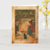 Halloween Witch Karte (Gelbe Blume)