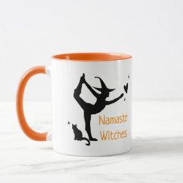 Halloween Witch Namaste Hexen Black Orange Funny Tasse