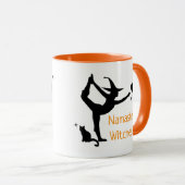 Halloween Witch Namaste Hexen Black Orange Funny Tasse (VorderseiteRechts)