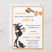 Halloween Witch Oktober Gender Reveal Einladung (Vorderseite)