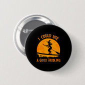 Halloween Witch Paddleboarder Sup Standup Paddling Button (Vorne & Hinten)