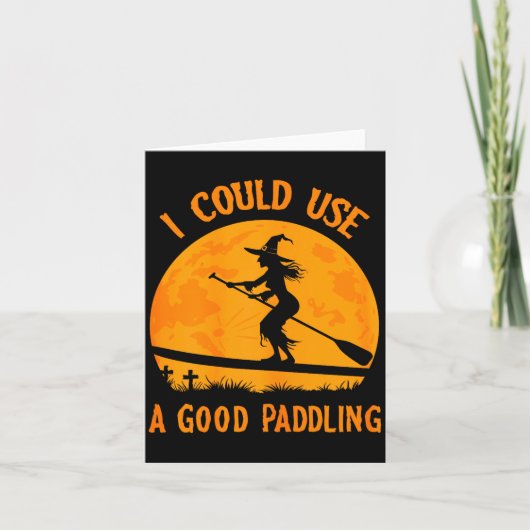 Halloween Witch Paddleboarder Sup Standup Paddling Karte (Vorderseite)