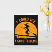 Halloween Witch Paddleboarder Sup Standup Paddling Karte (Gelbe Blume)