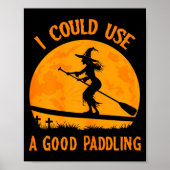 Halloween Witch Paddleboarder Sup Standup Paddling Poster (Vorne)