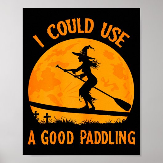 Halloween Witch Paddleboarder Sup Standup Paddling Poster (Vorne)