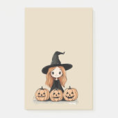 Halloween Witch Pumpkin Notes Post-it Klebezettel (Vorderseite)