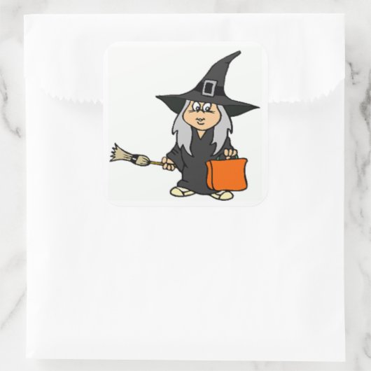 HALLOWEEN WITCH QUADRATISCHER AUFKLEBER (Tasche)