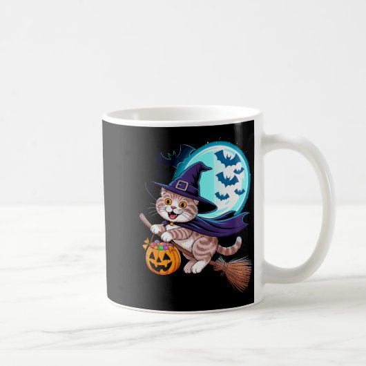 Halloween Witch Scottish Fold Moon Coupari Kaffeetasse (Rechts)
