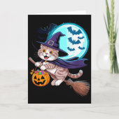 Halloween Witch Scottish Fold Moon Coupari Karte (Vorderseite)