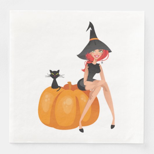 HALLOWEEN WITCH SERVIETTE (Vorderseite)