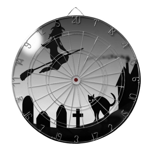 HALLOWEEN WITCH SILHOUETTE DARTSCHEIBE (vorne)