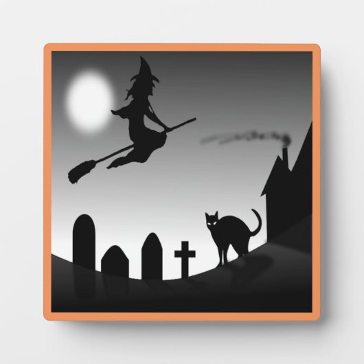 HALLOWEEN WITCH SILHOUETTE FOTOPLATTE (Vorderseite)