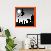 HALLOWEEN WITCH SILHOUETTE POSTER (Heimbüro)