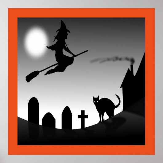 HALLOWEEN WITCH SILHOUETTE POSTER (Vorne)