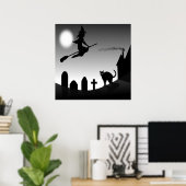 HALLOWEEN WITCH SILHOUETTE POSTER (Heimbüro)