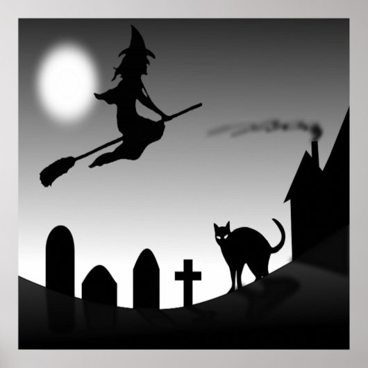 HALLOWEEN WITCH SILHOUETTE POSTER (Vorne)