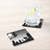 HALLOWEEN WITCH SILHOUETTE RECHTECKIGER PAPPUNTERSETZER (Vor Ort)