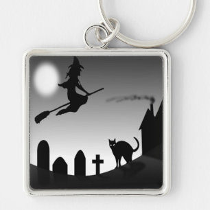 HALLOWEEN WITCH SILHOUETTE SCHLÜSSELANHÄNGER