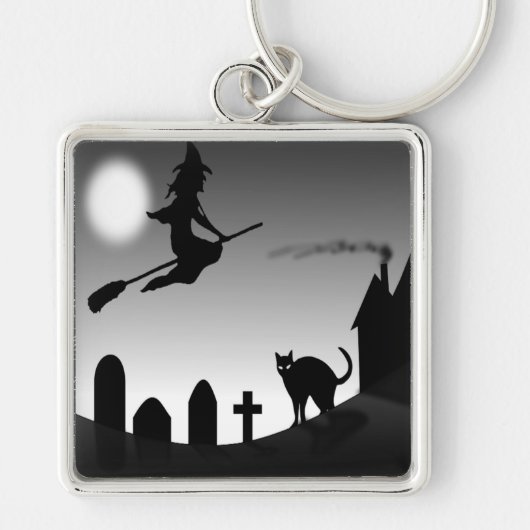 HALLOWEEN WITCH SILHOUETTE SCHLÜSSELANHÄNGER (Vorne)