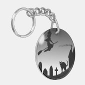 HALLOWEEN WITCH SILHOUETTE SCHLÜSSELANHÄNGER (Vorderseite links)