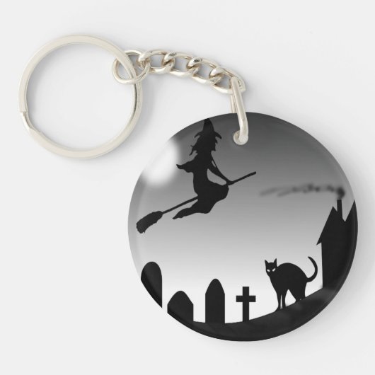 HALLOWEEN WITCH SILHOUETTE SCHLÜSSELANHÄNGER (Vorderseite)