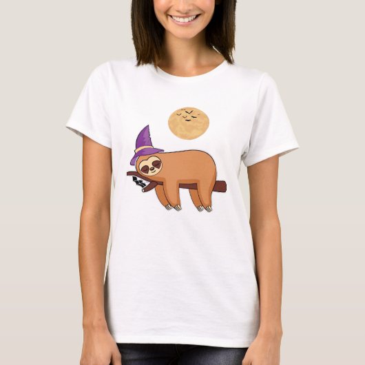 Halloween Witch Sloth Oversized T-Shirt (Vorderseite)