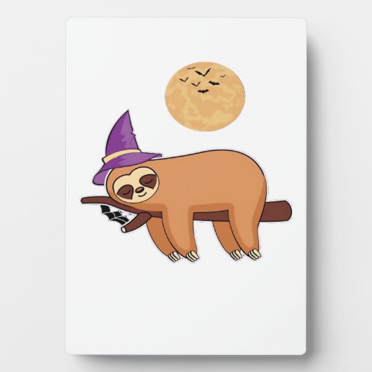Halloween Witch Sloth Oversized T-Shirt Fotoplatte (Vorderseite)