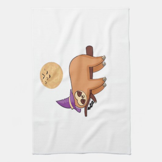 Halloween Witch Sloth Oversized T-Shirt Geschirrtuch (Vertikal)