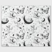 Halloween Witch Tarot Card Crystal Moon Geschenkpapier (Flach)