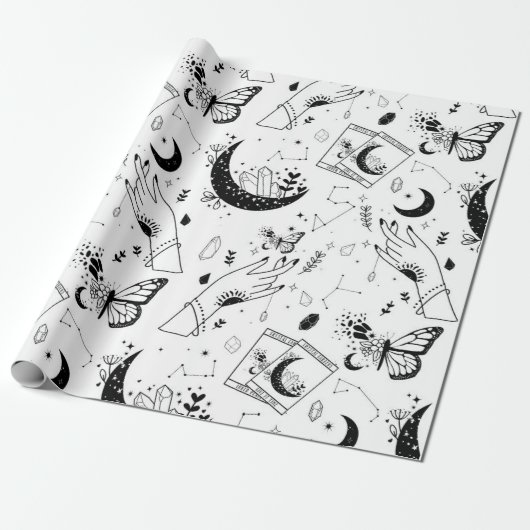 Halloween Witch Tarot Card Crystal Moon Geschenkpapier (Ungerollt)