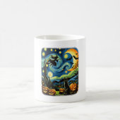 Halloween Witch Van Gogh Starry Night Black Cat Pu Kaffeetasse (Mittel)