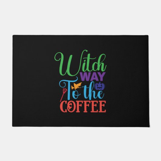 Halloween Witch Way To The Coffee Fußmatte (Vorderseite)