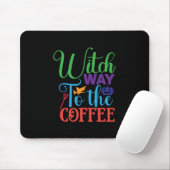 Halloween Witch Way To The Coffee Mousepad (Mit Mouse)