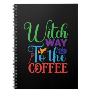 Halloween Witch Way To The Coffee Notizblock