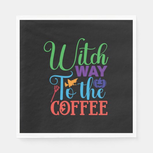 Halloween Witch Way To The Coffee Serviette (Vorderseite)