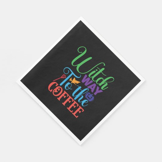 Halloween Witch Way To The Coffee Serviette (Ecke)