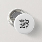 Halloween Witch Way To The Wine Birthday Button (Vorne & Hinten)