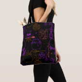 Halloween Witchcraft Muster Neon 01 Black BG Tasche (Von Nahem)